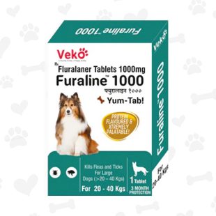 Furaline 1000  tableta para perro 20 40mg  duración 3 meses - Caja de 1 tableta